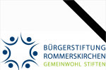 Logo der BürgerStiftung Rommerskirchen mit Trauerflor